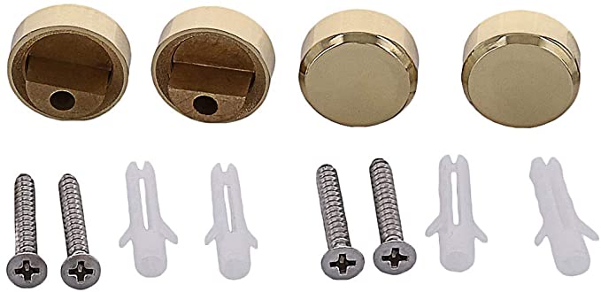 C.R. Laurence MC02BR CRL Brass Round Mirror Clip Set