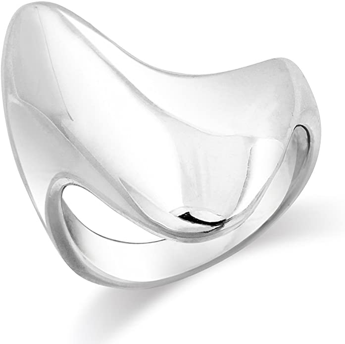 Mimi 925 Sterling Silver Polish Finish Contemporary Design Wave Ring Size 5, 6, 7, 8, 9, 10, 11