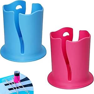 2pcs Kayak Cup Holder,Universal Paddle Board Cup Holder Multi Functional Anti Tipping Fixed Paddle Board Cup Holder for Various Outdoor Kayak Accessories (Blue and Pink)