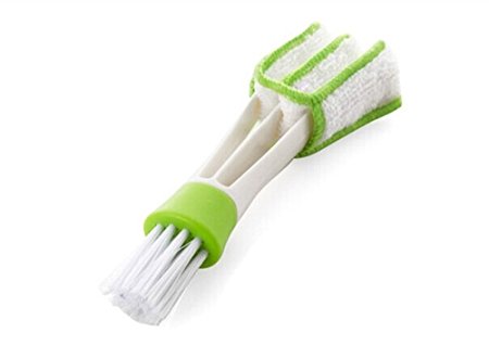 Mini Duster, Double Ended MicroFiber Vent Duster & Brush, For Computer Keyboards, Fans, Air Conditions, Car Air Outlets, Quick Clean, Removable Cloth Cover, Portable & Precision Dusting Tool