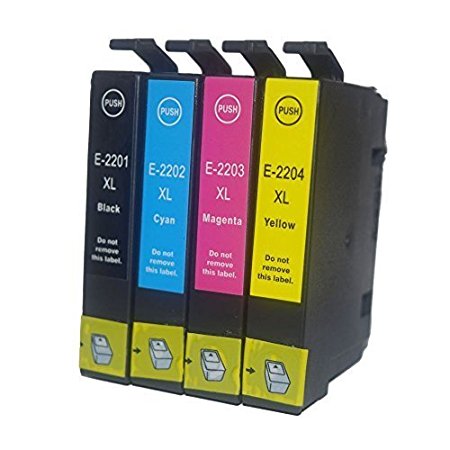 Karl Aiken 4 Pack Replacing Epson 220 220XL T220XL120 T220XL220 T220XL320 T220XL420 Color Set Ink Cartridge Use for Epson Expression XP-320 420 424 WorkForce WF-2630 WF-2650 WF-2660 Series Printers