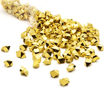 Acrylic Gems Ice Crystal Rocks for Vase Fillers, Party Table Scatter, Wedding, Photography, Party Decoration, Crafts by Royal Imports, 3 LBS (Approx 580-600 gems) - Gold