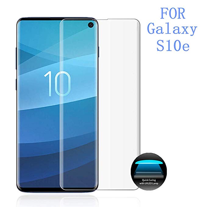 Galaxy S10 E Screen Protector, Runzen [HD Ultra Clear] [Full Coverage ][UV Dispersion Technology][Support Fingerprint Unlok][Tempered Glass] Screen Cover Compatible Samsung Galaxy S10e,5.8-Inch 2019