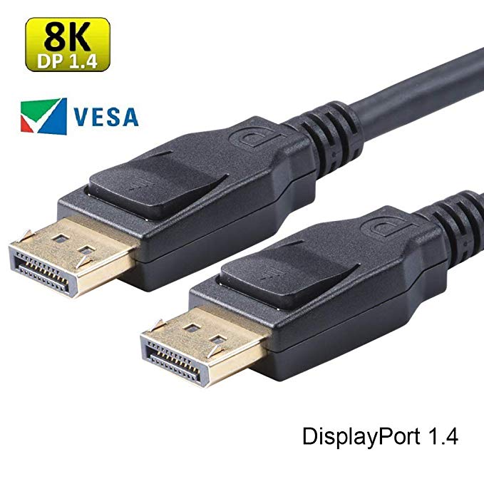 8K DisplayPort to DisplayPort 1.4 Cable, VESA Certified Display Port Cable 6ft, DP to DP Cable Cord with [1440P@144Hz, 1080P@240Hz, 4K@120Hz, 8K@60Hz] & HDR Support -Gold