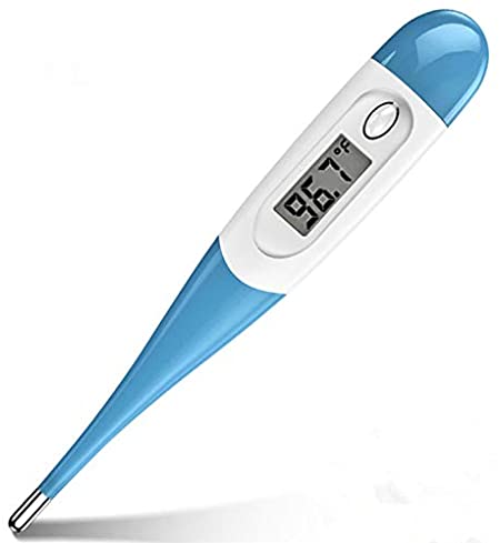 Oral Thermometer, Flexible Waterproof Electronic Thermometer for Armpit, Oral Cavity, Rectum, Accurate Reading, Suitable for Infants, Adults
