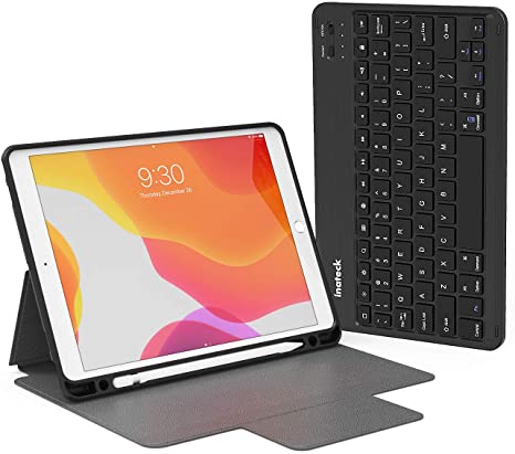 Inateck iPad Keyboard Case Fits for 10.2 Inch iPad 7 Gen 2019, 10.5 Inch iPad Air 3 2019, iPad Pro 10.5, with Magnetic Detachable Keyboard, Pencil Holder and Soft Shell, KB02012