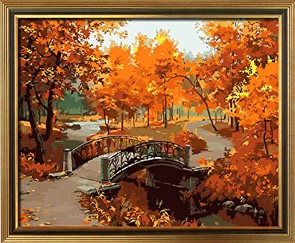 Diy oil painting, paint by number kit- Feeling Of Maple Leaf 1620 inch.