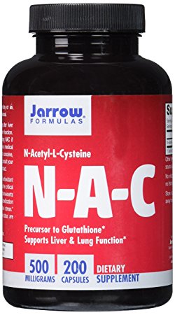 Jarrow Formulas N-A-C (N-Acetyl-L-Cysteine), Supports Liver & Lung Function, 500 mg, 200 Caps