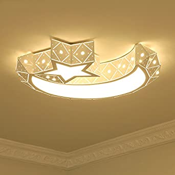 LightInTheBox Chic & Modern LED Flush Mount Ceiling Light Chandeliers Moon Star Shape Lighting for Living Room Bedroom Kids Room 960lm Bulb Included (Warm White)