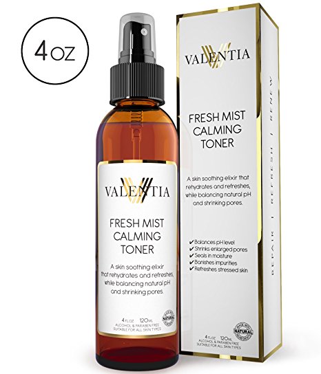 Fresh Mist Calming Toner - Natural and Organic Ingredients - with Witch Hazel and Vitamin C - Refreshing - Balancing - 4.0 Oz