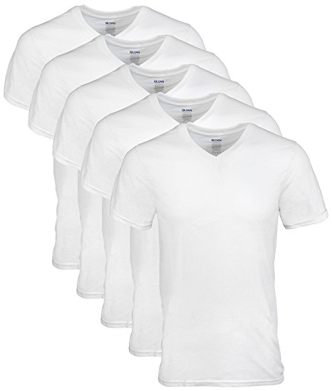 Gildan Men's V-Neck T-Shirts 6 Pack