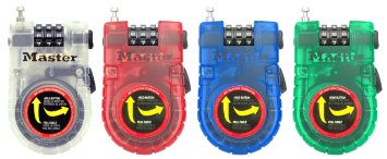 Master Lock 4605D 3-Foot Retractable Cable Lock (colors may vary)