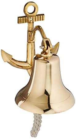Brass Wall Anchor Bell - Nautical Decor