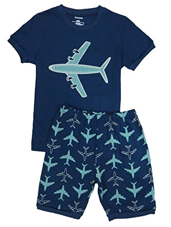 Babypajama Airplane Little Boys' Short Pajama Set 2 Piece T-Shirt & Pants