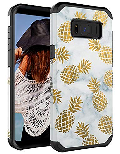 Galaxy S8 Case,CASY MALL Dual Layer Heavy Duty Hybrid PC TPU Protect Case for Samsung Galaxy S8 2017 Release Pineapple Black