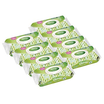 Kleenex Wet Wipes Sensitive With Aloe And Vitamin E For Hands And Face,8 Flip-Top Packs, 48 Wipe Count (384 Total Wipes)