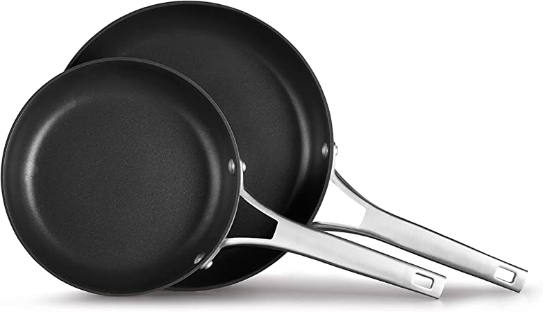 Calphalon Premier Hard-Anodized Nonstick Frying Pan Set, 10-Inch and 12-Inch Frying Pans