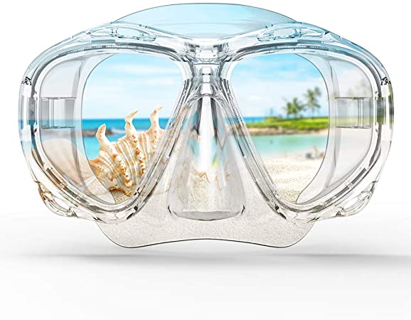 COPOZZ Scuba Mask, No Fogging Snorkeling Scuba Dive Glasses, Great Seal Free Diving Tempered Glass Mask Goggles