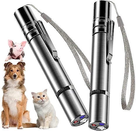 Antye 2PACK Laser Pointer for Cats, Dog Kitten Toy, Toys for Indoor Cats, Red Dot LED Light Pointer Interactive Toys for Indoor Dogs Cats, USB Charging, 7 Switchable Patterns