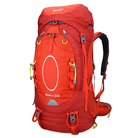 Outdoor Hiking Pack Internal Frame Backpacks Camping Climbing Bag Bolang 8415 (RED 55L)