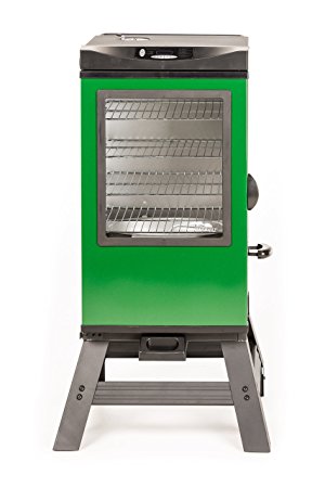 Masterbuilt 20077116 4-Rack Digital Electric Smoker with Leg Kit Cover and Gloves, 30", Green