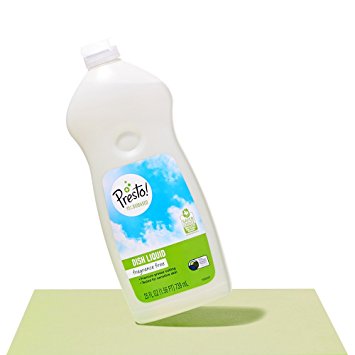 Presto! 95% Biobased Dish Liquid, Fragrance Free, 25-ounce bottles (pack of 6)