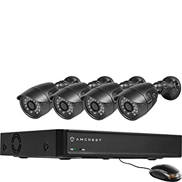 Amcrest 650 TVL 4CH Video Security System w/ 500GB - Four 650TVL Weatherproof IP66 Bullet Cameras (Black) (Certified Refurbished)