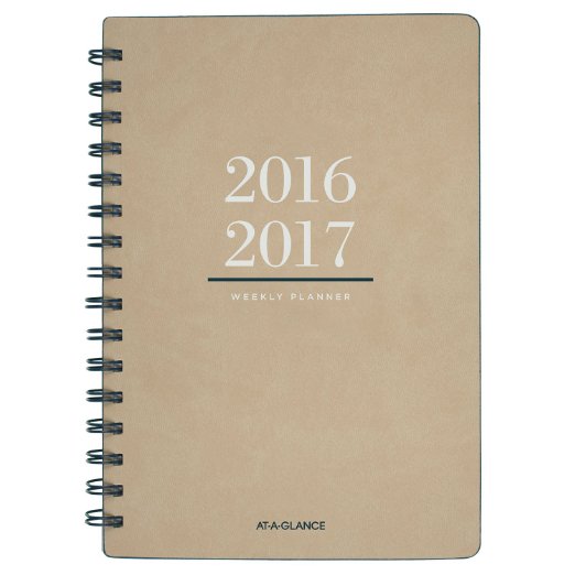 AT-A-GLANCE Academic Year Weekly / Monthly Planner, July 2016 - 2017, 5-3/8"x8-1/2", Tan (YP105A)