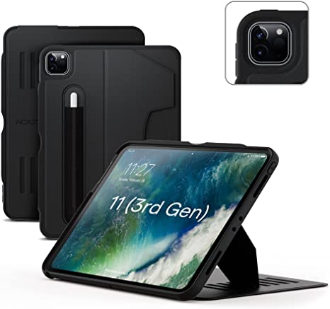 ZUGU iPad Pro 11 Case 2021 / 2020 3rd/2nd Gen. - Ultra Slim Protective Cover - Wireless Apple Pencil Charging - Convenient 8-Angle Magnetic Stand & Auto Sleep/Wake [Black]