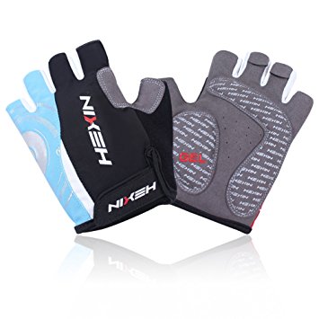 HEXIN Cycling Gloves with Shock-absorbing Pad Breathable Half Finger Bicycle Riding Gloves Bike Gloves S-XL