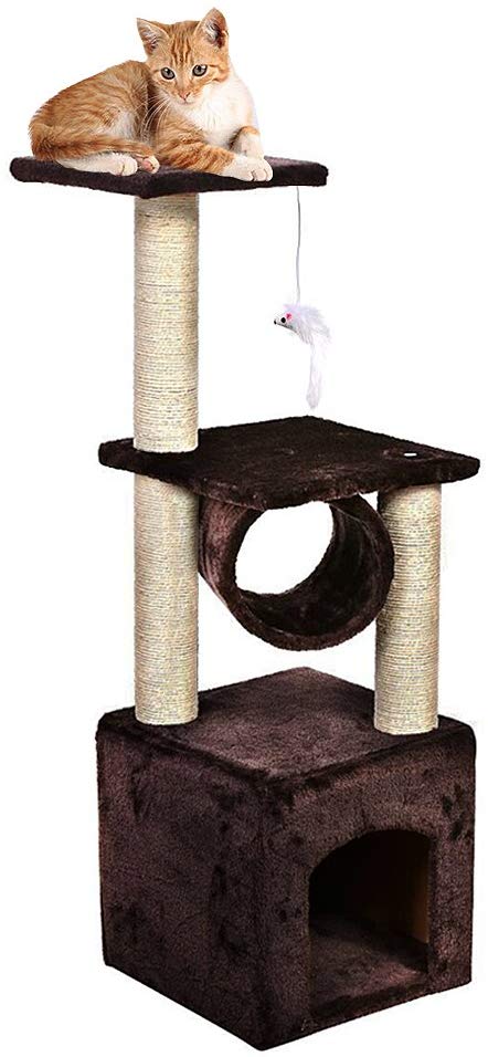 B BAIJIAWEI 36" Deluxe Cat Tree Level Condo Furniture Scratcher Activity Tree with Scratching Posts for Kittens