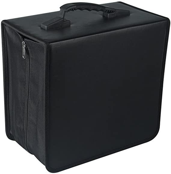 Fasmov 400 Disc CD/DVD Binder DVD Wallet Case with Black CD Storage Pages