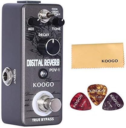 Koogo Reverb Pedal Ocean Verb Effect Pedals For Electric Guitar Bass Wide Adjustable Range 3 Modes