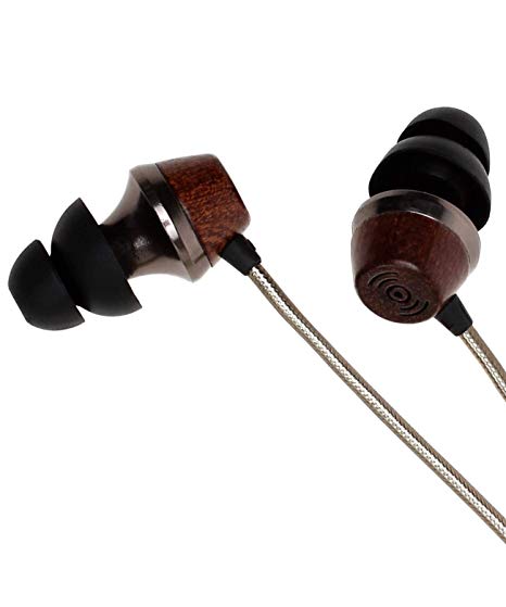 Symphonized ALN 2.0 Premium Genuine Wood in-Ear Noise-isolating Headphones, Earbuds, Earphones with Innovative Shield Technology Cable and Mic (Gunmetal)