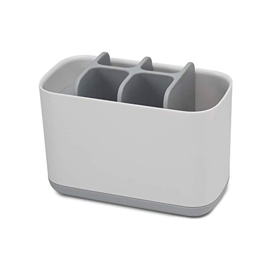 Joseph Joseph 70510 EasyStore Toothbrush Holder Bathroom Storage Organizer Caddy, Large, Gray