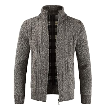 Sunward Stylish Coat for Men,Fashion Men's Autumn Winter Casual Zipper Jacket Knit Cardigan Long Sleeve Coat