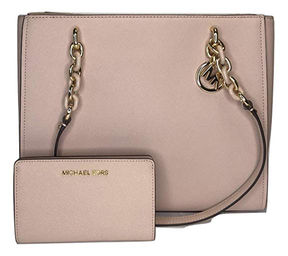 MICHAEL Michael Kors Sofia Large Shoulder Tote bundled with Michael Kors Jet Set Travel Slim Bifold Wallet