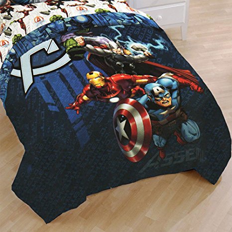 Marvel Avengers Twin Bed Comforter Earth's Mightiest Heroes Bedding