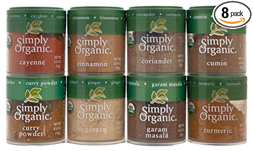 Indian Spices Set From Simply Organic with 8 Spices