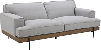 Amazon Brand – Rivet Modern Industrial Metal Leg Sofa Couch, 83.1"W, Light Gray