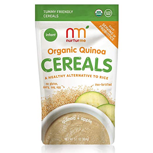 NurturMe Organic Infant Cereals, Quinoa   Apple, 3.7 Ounce