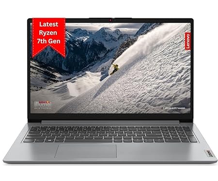 Lenovo IdeaPad 1 AMD Ryzen 3 7320U 15.6" HD Thin and Light Laptop (8 GB/512GB SDD/Windows 11 Home/1Yr Warranty/Cloud Grey/1.58Kg), 82VG00EVIN