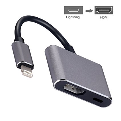 Lightning to HDMI, Lightning Cable, Lightning Digital AV Adapter, 1080P HDMI AV Cable, HDMI Sync Screen Connector Conversion for Select iPhone/iPad Models, Support iOS 11 or before [No APP Needed]