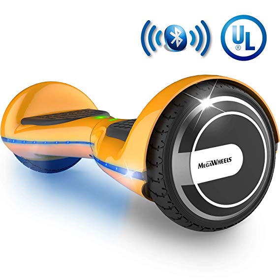 MEGAWHEELS Smart Hoverboard - UL Certified Safety Battery, Build-in Bluetooth Speaker & Led Lights Self-Balancing Hover Board