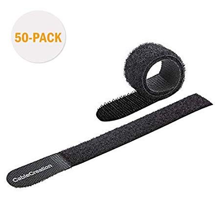 Cable Ties,CableCreation 50PCS Reusable Fastening Cable Management/Organizer Cord/Tie Wrap, Nylon Cable Straps, 7 Inch/Black