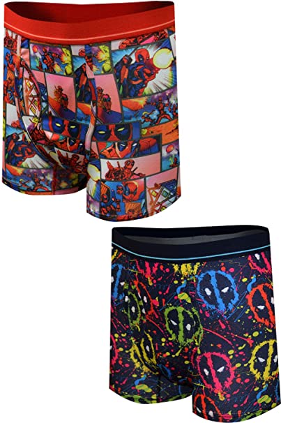 Marvel Mens Comics Boxer Briefs - Deadpool Mens Underwear - 2 Pack Boxer Briefs