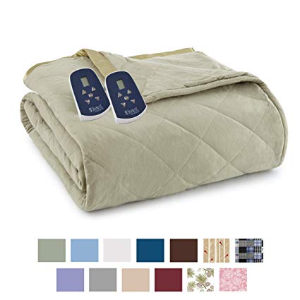 Thermee Micro Flannel Electric Blanket, Sage, King