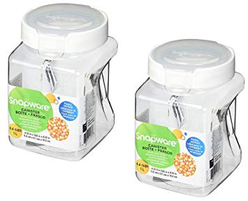 Snapware Square-Grip Canister, 4.4 cups/1 liter - 2 Pack