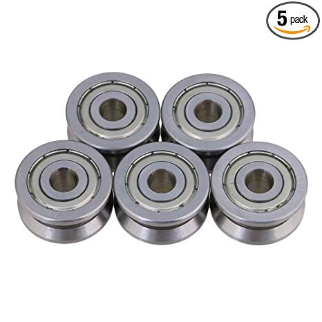 CNBTR 8x30x14mm V Shaped Sealed Guide Pulley Rail Ball Bearing for Cylindrical Guide Set of 5