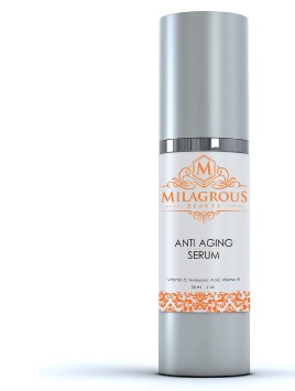 Best Anti Wrinkle Serum - Most Potent On Market, Better Than Gel, Botox Or Cream - Extremely Effective Natural Anti Aging Treatment For All Skin Types -Organic Cruelty Free Vitamin C Serum 20%, Vegan Hyaluronic Acid And Vitamin E, 100% Satisfaction Guarantee, 1 oz